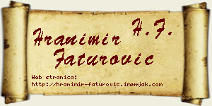 Hranimir Faturović vizit kartica